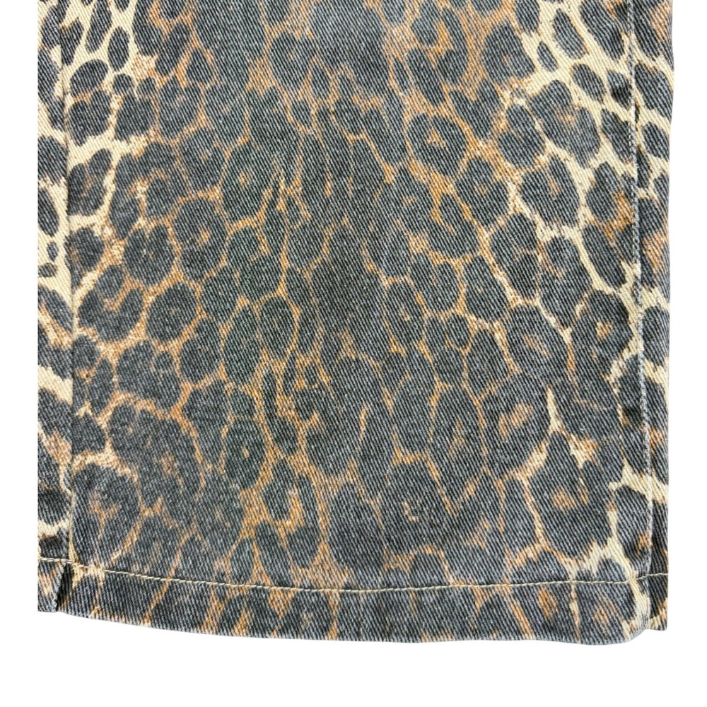 Edikted Leopard Print Wide Leg Jeans Women's S Brown Black Denim - Picture 5 of 14